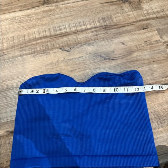 Dynamite Blue Ribbed Tank Top - Picture 2 of 4